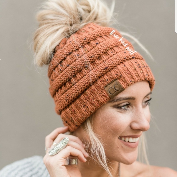 caracal co Accessories - Brand new beautiful messy bun  beanie